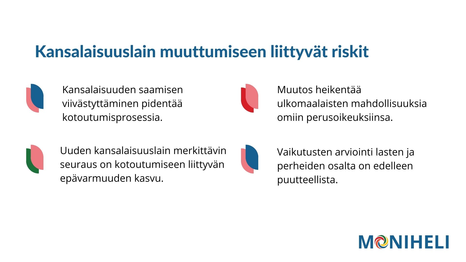 Power Point-dia, jossa tiivistetään joitakin tämän lausunnon pääkohtia