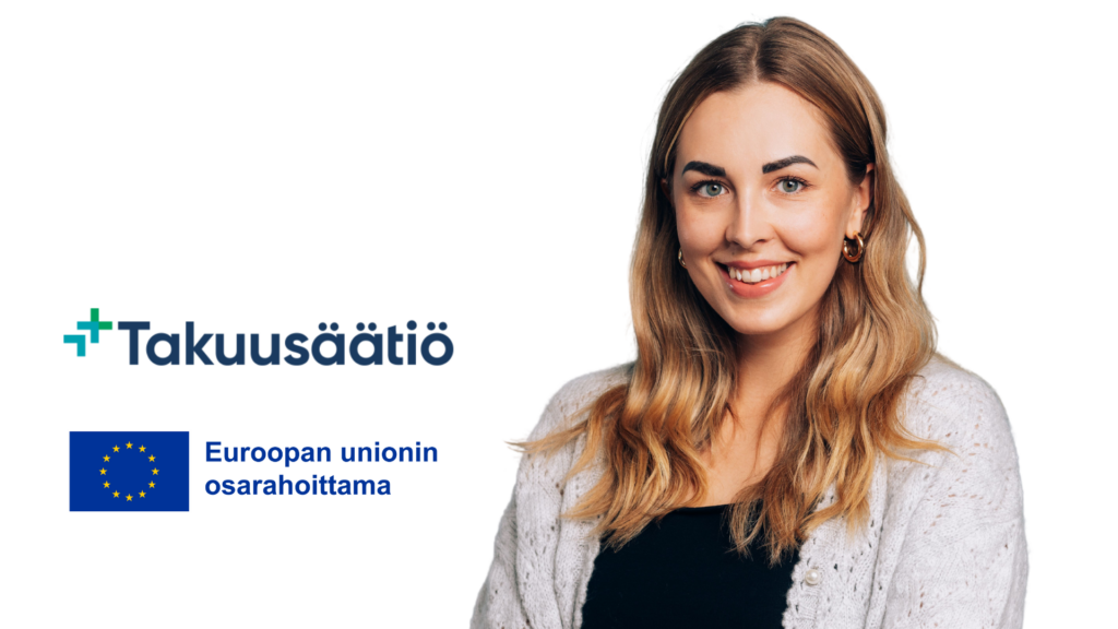 Niina Lehtimäki, takuusäätiön ja Euroopan unionin logot